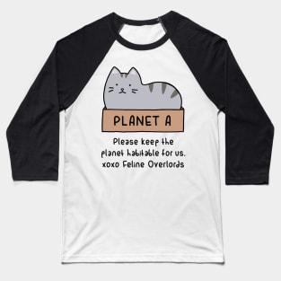 Gray Cat - Habitable Planet (White) Baseball T-Shirt